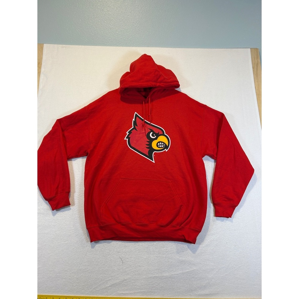 Louisville Cardinals NCAA Mens Red Pullover Hoodie Sweatshirt 2G85 Large